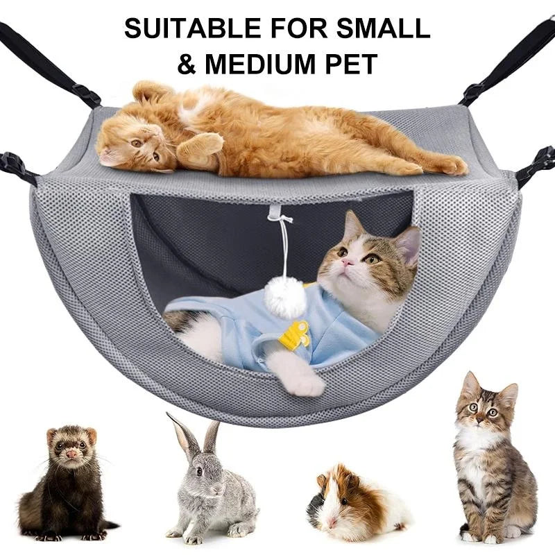 Double Layer Cat Cage Hammock,Breathable Mesh