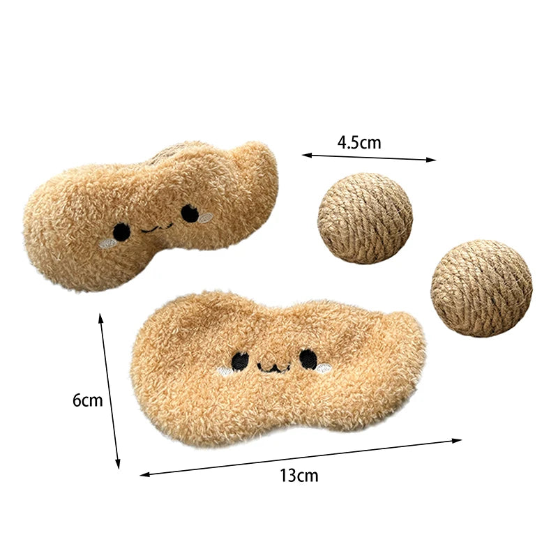 Creative Funny Cat Sisal Ball Peanut Toys Teaser