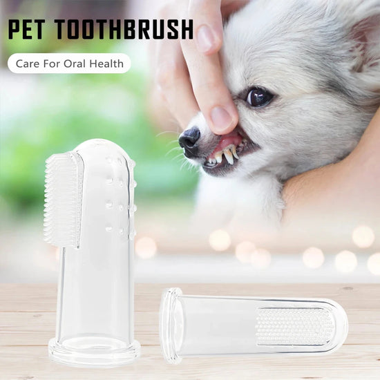 Super Soft Pet Finger Toothbrush Teddy Dog Brush Bad Breath