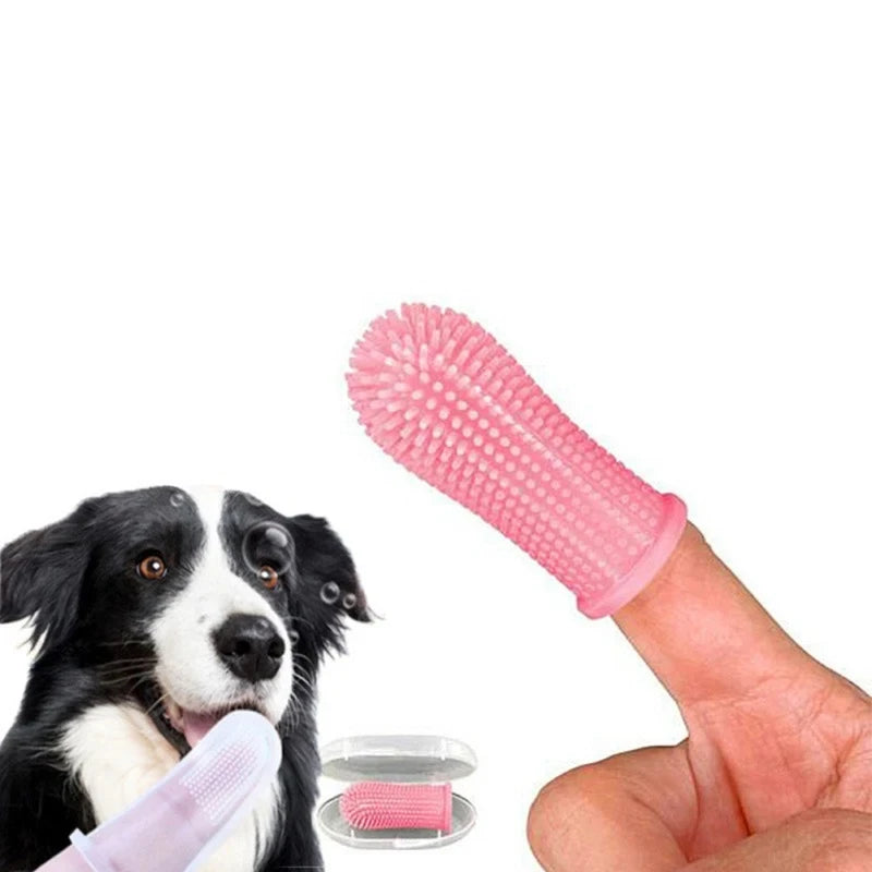 Super Soft Pet Finger Toothbrush Teddy Dog Brush Bad Breath