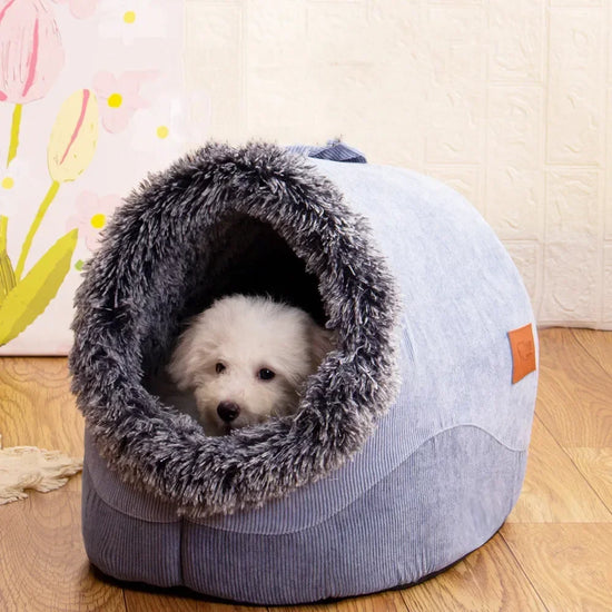 Pets bearer's nest Plush Bed Semi-Enclosed  Basket Soft Kennel