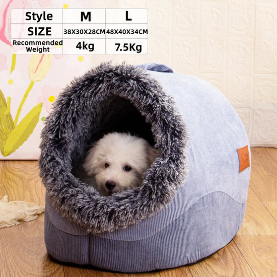 Pets bearer's nest Plush Bed Semi-Enclosed  Basket Soft Kennel