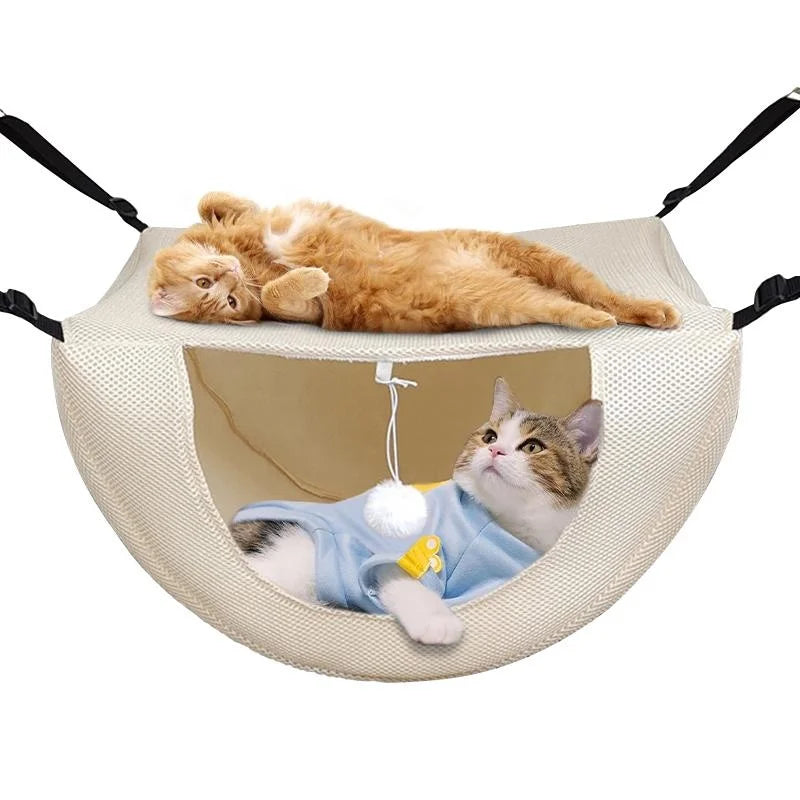 Double Layer Cat Cage Hammock,Breathable Mesh